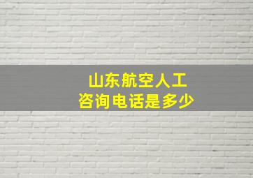 山东航空人工咨询电话是多少