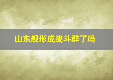 山东舰形成战斗群了吗