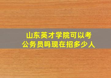 山东英才学院可以考公务员吗现在招多少人