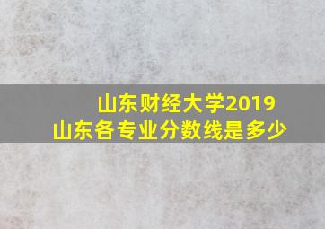 山东财经大学2019山东各专业分数线是多少