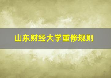 山东财经大学重修规则