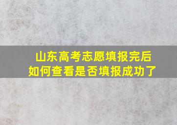 山东高考志愿填报完后如何查看是否填报成功了