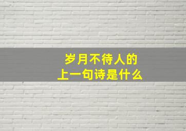 岁月不待人的上一句诗是什么