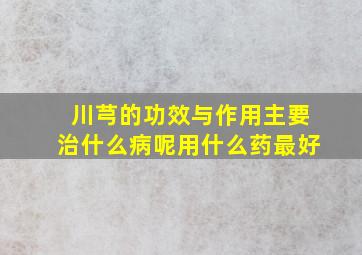 川芎的功效与作用主要治什么病呢用什么药最好