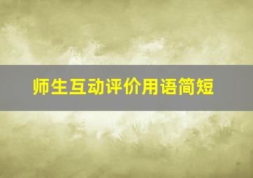 师生互动评价用语简短