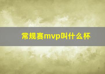 常规赛mvp叫什么杯