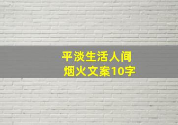 平淡生活人间烟火文案10字