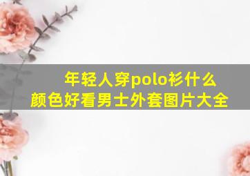 年轻人穿polo衫什么颜色好看男士外套图片大全