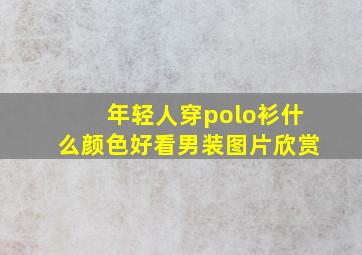 年轻人穿polo衫什么颜色好看男装图片欣赏