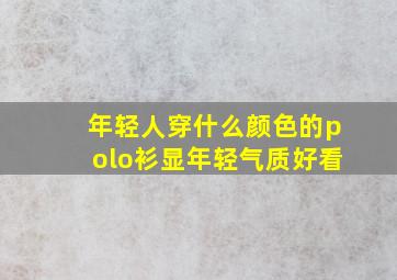 年轻人穿什么颜色的polo衫显年轻气质好看