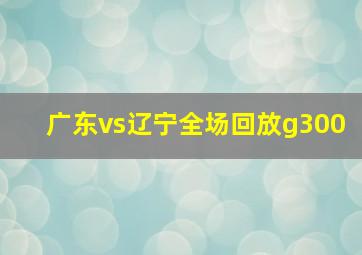 广东vs辽宁全场回放g300