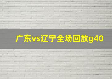 广东vs辽宁全场回放g40