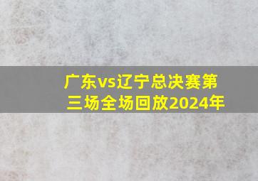 广东vs辽宁总决赛第三场全场回放2024年