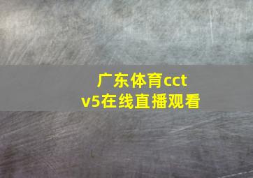 广东体育cctv5在线直播观看