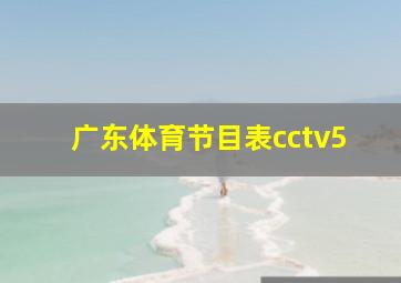 广东体育节目表cctv5