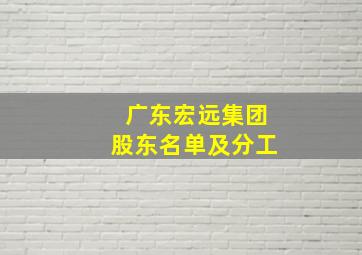 广东宏远集团股东名单及分工