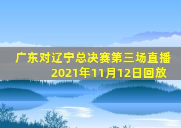 广东对辽宁总决赛第三场直播2021年11月12日回放