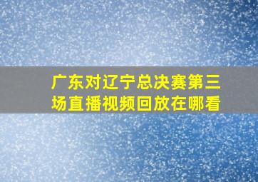 广东对辽宁总决赛第三场直播视频回放在哪看