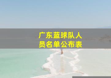 广东蓝球队人员名单公布表