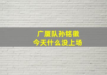 广厦队孙铭徽今天什么没上场