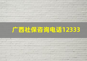 广西社保咨询电话12333