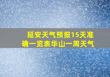 延安天气预报15天准确一览表华山一周天气