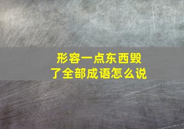 形容一点东西毁了全部成语怎么说