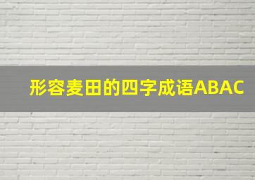 形容麦田的四字成语ABAC