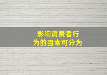 影响消费者行为的因素可分为