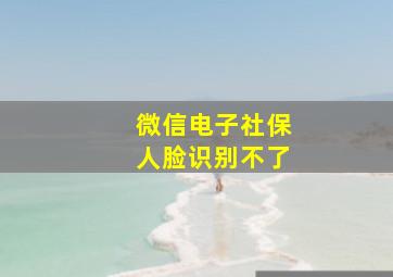 微信电子社保人脸识别不了