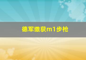 德军缴获m1步枪