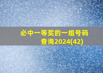 必中一等奖的一组号码查询2024(42)