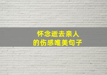 怀念逝去亲人的伤感唯美句子