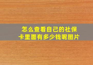 怎么查看自己的社保卡里面有多少钱呢图片