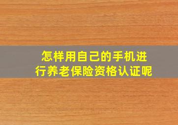 怎样用自己的手机进行养老保险资格认证呢