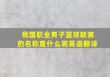 我国职业男子篮球联赛的名称是什么呢英语翻译