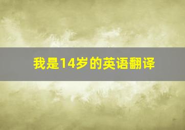 我是14岁的英语翻译