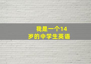 我是一个14岁的中学生英语