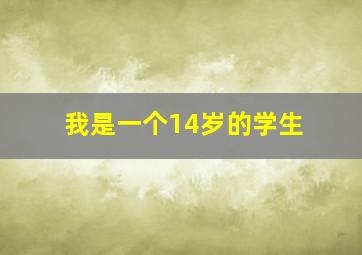 我是一个14岁的学生