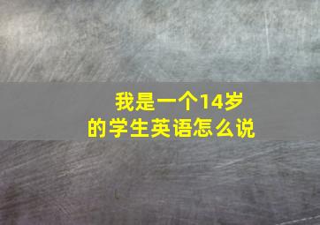 我是一个14岁的学生英语怎么说