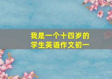 我是一个十四岁的学生英语作文初一