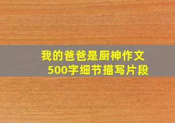 我的爸爸是厨神作文500字细节描写片段