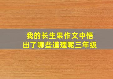 我的长生果作文中悟出了哪些道理呢三年级