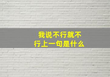 我说不行就不行上一句是什么