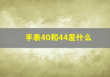 手表40和44差什么