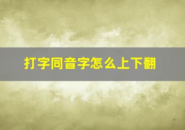 打字同音字怎么上下翻