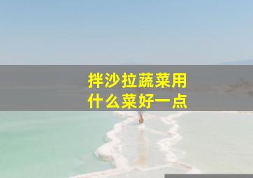 拌沙拉蔬菜用什么菜好一点