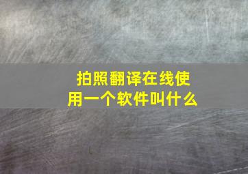 拍照翻译在线使用一个软件叫什么