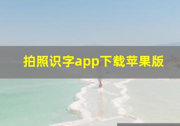 拍照识字app下载苹果版