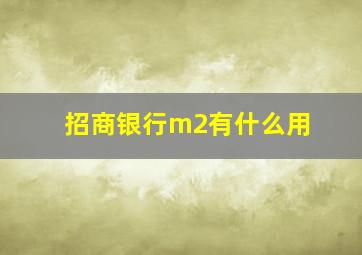 招商银行m2有什么用